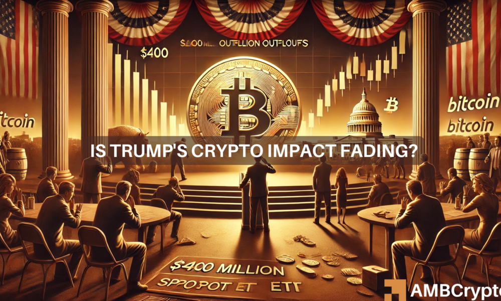 BTC ETFs face $400m outflows: Is Trump's Bitcoin effect stalling?